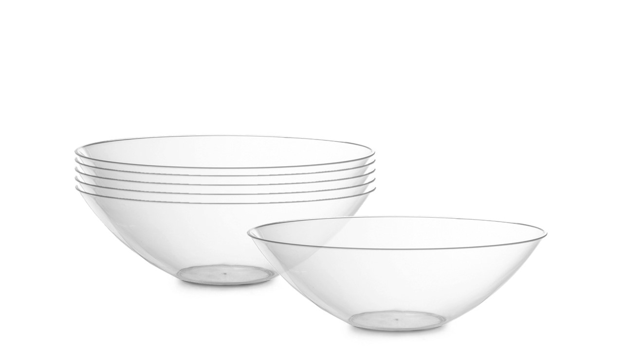 [20 Pack 16 oz] Plastic Soup Bowls Disposable Clear Hard Plastic