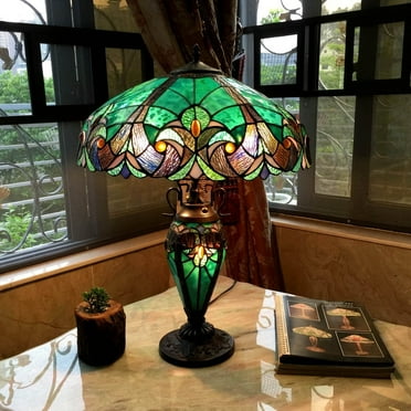 Chloe Lighting Chloe Tiffany Style Halston Double Lit 2 1 Light Table Lamp