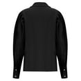 thumbnail image 6 of AXXD Black Basic Summer Tops for Women 2024 2024 Sexy Deep Trun-down Collar Long Sleeve Casual Blouse Shirt Tops Undershirt, 6 of 7