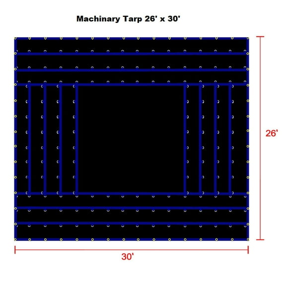 26' x 30' Light Weight Truck Tarp, Black Color, Great for Flat Bed Truck Hauling Equipments & Machineries, 15OZ Gauge, Lighter Weight for Easy Handling, Patchable and Repairable, Made by Xtarps
