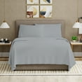 thumbnail image 3 of Color Sense Soft Finish Microfiber Percale Queen Bed Sheet Set – 4-Piece Lightweight, Wrinkle-Resistant, Quick-Dry, Cloudy Gray, 3 of 9