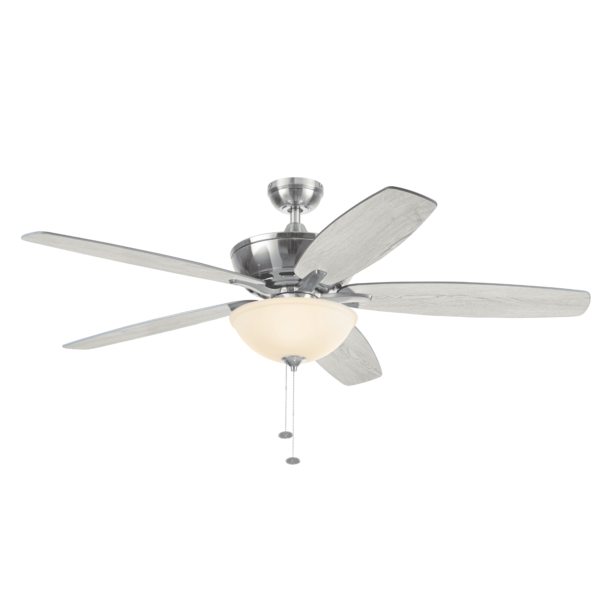 Mainstays Nickel Traditional 60" Brushed LED Living Room Ceiling Fan with Pull Chains