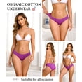 thumbnail image 3 of CF Cotton Underwear for Women Organic Cotton Stretch Bikini Panties Low Rise Hipster Ladies Soft Breathable Briefs Underpants 6 Pack(6F,M), 3 of 8