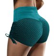thumbnail image 1 of QLEICOM Womens Athletic Shorts, Plus Size Shorts, High Waist Butt Lifting Shorts Mesh Side Drawstring Workout Sports Shorts Yoga Shorts, Running Shorts, Comfy Beach Shorts, Cycling Shorts Green S, 1 of 7