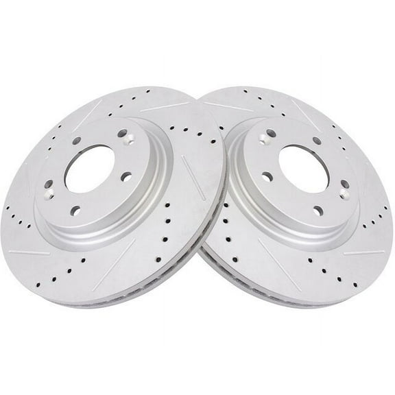 Front Brake Rotor Set 2 Piece - Compatible with 2017 - 2018, 2020 - 2022 Kia Soul 2021