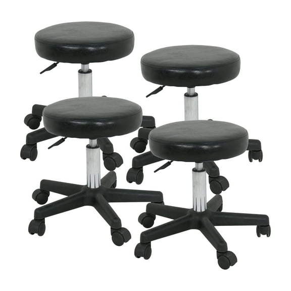 ZENY Set of 4 Swivel Metal Frame Salon Bar Stools Backless Drafting Chair 250lb, Black