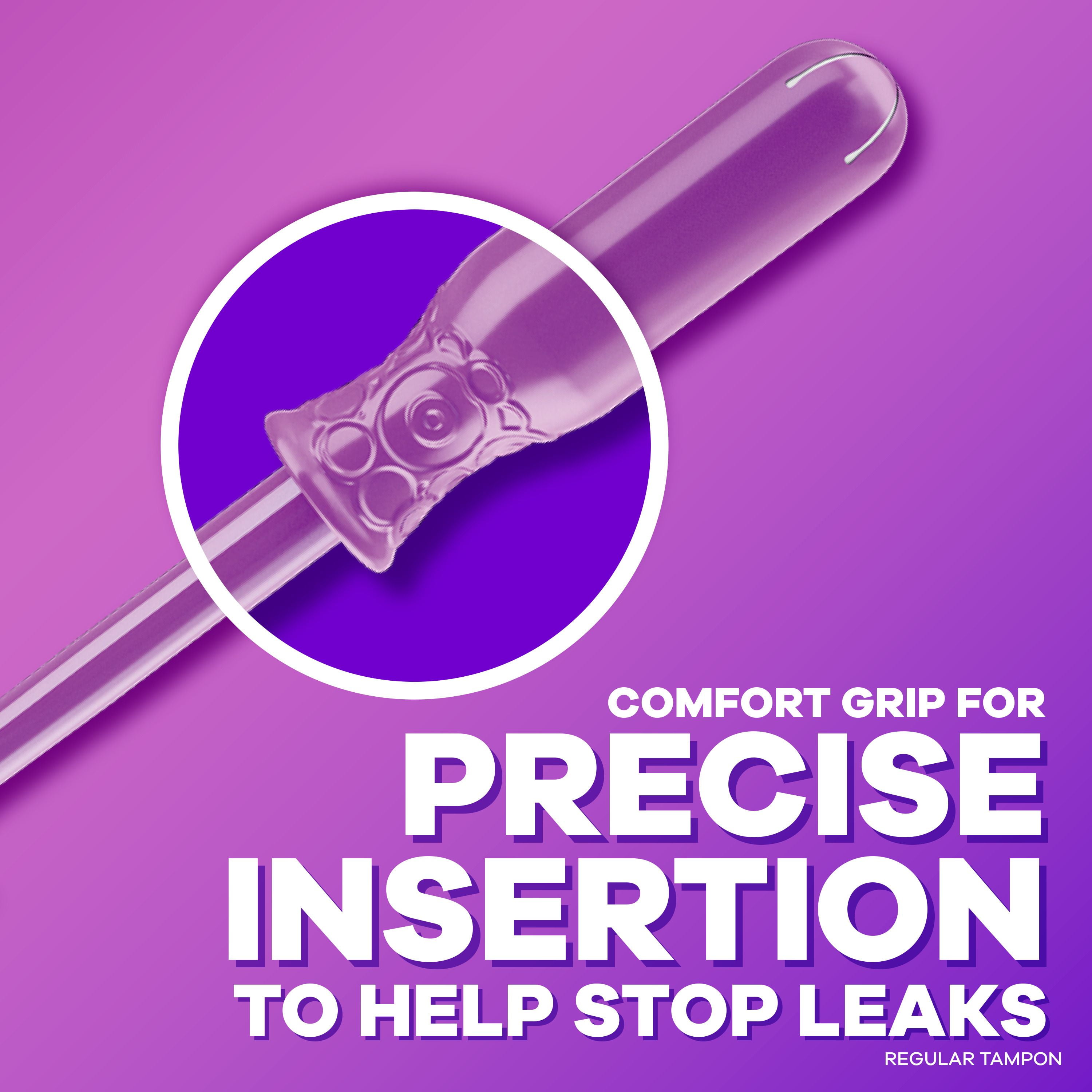 Tampons Tampax Radiant, avec tresse anti-fuites LeakGuard, degrés d’absorption régulier/super, emballage multiple, non parfumés, 28tampons 28 tampons