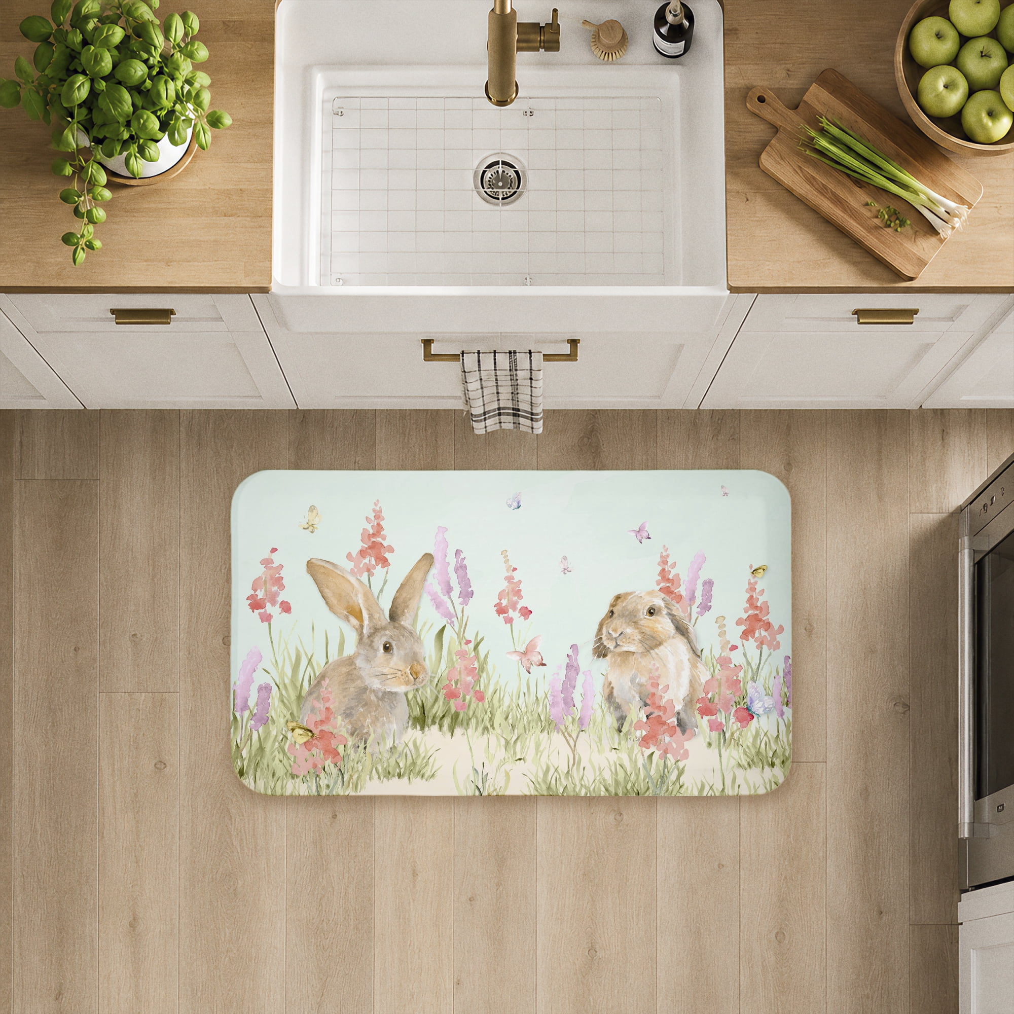 Stupell Industries Sweet Bunnies In Meadow Printed Anti-Fatigue Floor Mat, design by Lanie Loreth