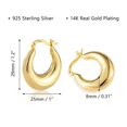 thumbnail image 4 of Alexcraft Chunky Gold Hoop Earrings for Women 14k Gold Plated and Silver Cute Fashion Hypoallergenic Earrings Minimalist Jewelry Gift, 4 of 6