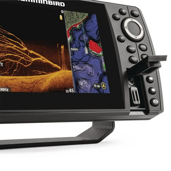 Humminbird Fish Finder 411640-1CHO Helix 7 Mega Di; Use To Find Fish And Identify Buoys/Day Markers/Hazards/Marinas/Contours/Depth Markers; 7 Inch LCD Display; 1024 x 600 Pixels Resolution
