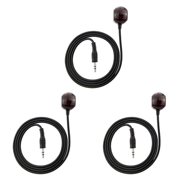 3pcs 3.5mm 38KHz Infrared IR Remote Control Receiver Extender Extension Cable for Set Box