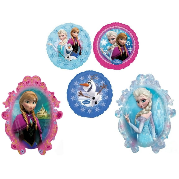 Anagram Frozen Elsa Anna and Olaf Party Supplies Birthday Balloon Decorations 5pc