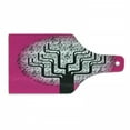 thumbnail image 1 of Music Cutting Board, Composition Tree Nature Harmony Rhythm Illustration, Decorative Tempered Glass Cutting and Serving Board, Wine Bottle Shape, Hot Pink Black White, by Ambesonne, 1 of 1