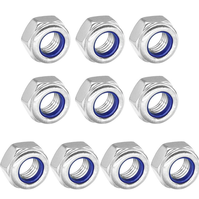 Jinsinto M12 Nut - Stainless Steel Nut - Self-Locking Nut for Screws, Threaded Bolts & Threaded Rods - 10 pieces