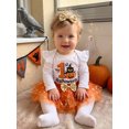 thumbnail image 6 of RUINIXCW Baby Girl Halloween Outfit Printed Long Sleeve Romper Tulle Skirt Headband, 6 of 8