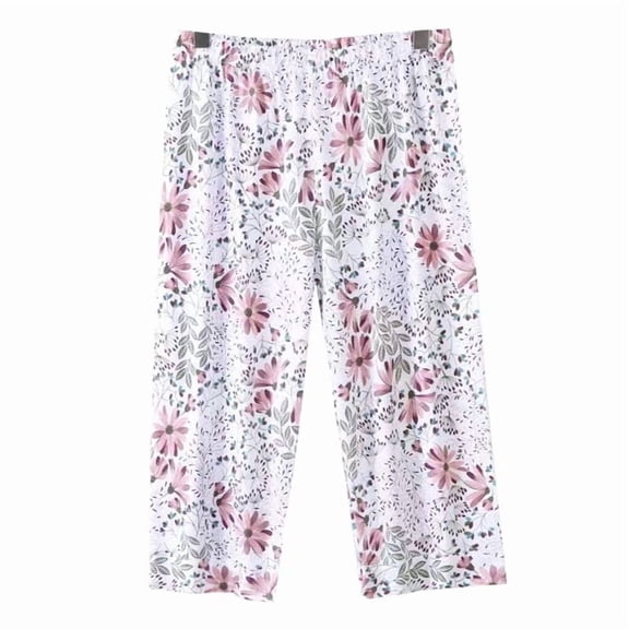 SCSAlgin Women's Cooton Capri Pajama Pants Lounge Causal Bottoms Fun Print Sleep Pants