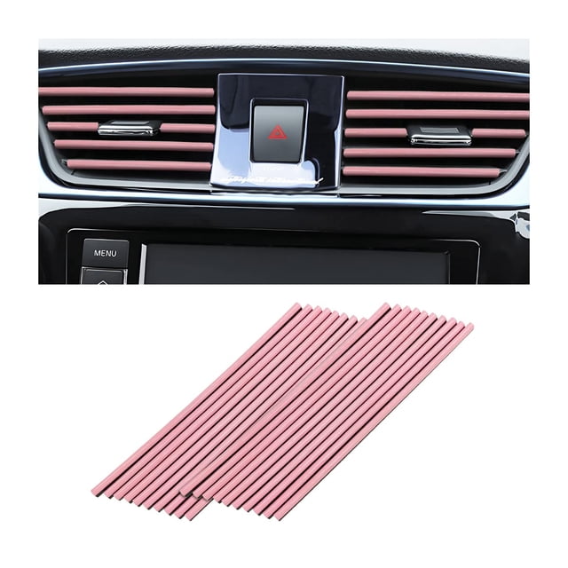 Tira decorativa para aire acondicionado de coche, 20 unidades, rosa, 8 unidades