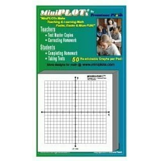 Sticky Note Mini Graph Pads - 5 Count 50 Sheets Per Pad- Graph Paper Sticky  Notes 20 x 20 Four Quadrant (5)