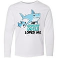 thumbnail image 3 of Inktastic My Great Uncle Loves Me with Cute Sharks Long Sleeve Youth T-Shirt, 3 of 5