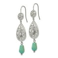 thumbnail image 3 of Stainless Steel Polished Imi. Turquoise Shepherd Hook Earrings; for Adults and Teens; for Women and Men, 3 of 4