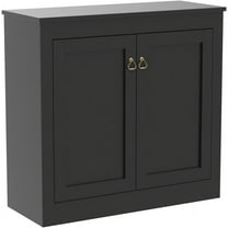 SAZYY Buffet Cabinet with Storage - Kitchen Storage Cabinet Wood Console Table Coffee Bar Accent Cabinets for Living Room Dining Room Entryway, 12.8"D x 31.5"W x 29.9"H Black