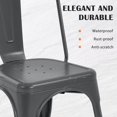 thumbnail image 4 of YRLLENSDAN Indoor and Outdoor Metal Chairs Set of 4, 18" Seat Height Stackable Modern Dining Chairs with Back, Farmhouse Kitchen Chairs, Dining Room, Bistro and Cafe,Gray, 4 of 7