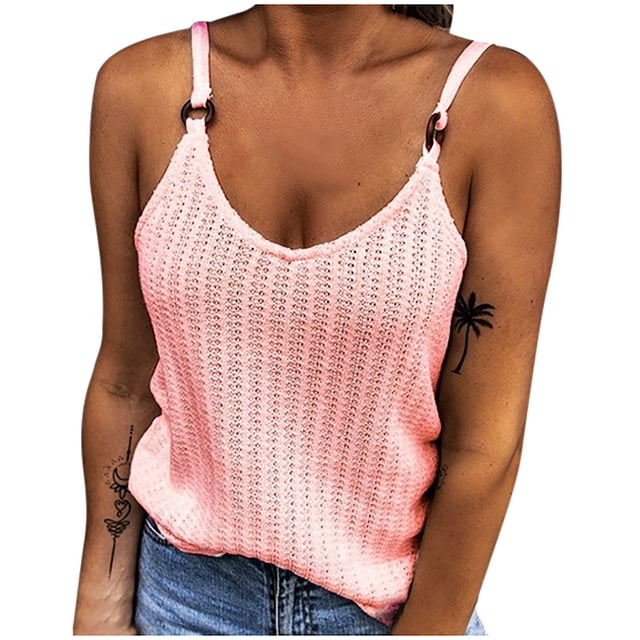 Timegard Womens Tank Tops Plus Size Scoop Neck Slim Fitting Spaghetti Strap Casual Solid Color Tops