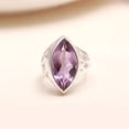 thumbnail image 2 of AG 925 Jewellery Designer Ring in Purple Amethyst Gemstone, Sterling Silver Wedding Ring, Size 9, 2 of 2