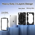 thumbnail image 2 of ELEHOLD Heavy Duty Case for iPad Air 13-inch M4 (2026)/ M3 (2025) / M2 (2024), 3-Layer Rugged 360 Rotating Kickstand Handle Grip Detachable Shoulder Strap Kids Friendly Shockproof Case, Black, 2 of 8