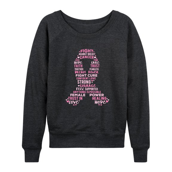 Instant Message - Women's Breast Cancer Awareness Lightweight French Terry Long Sleeve Shirt