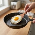 thumbnail image 2 of Frying Pan Cast Iron Skillet Non Stick Flat Cookware 0.39 Inch Iron Handheld Grip Traditional Household Pot for Egg Frying Daily Family Cooking, 2 of 6