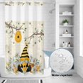 thumbnail image 2 of No Hook Shower Curtain, Yellow Gnomes Shower Curtains for Bathroom with See Through Top Window, Spring Floral Bees Daisy Branches Waterproof & Washable Bath Curtain Small Stall 36"x78", 2 of 9