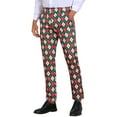 thumbnail image 4 of INSPIRE CHIC Argyle Pattern Pants for Men's Flat Front Retro Trousers Plaid Printed Pants 30 Green Red, 4 of 6