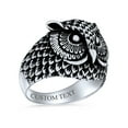 thumbnail image 4 of Bling Jewelry Mens Mens Silver Ring Oxidized Sterling Silver Night Owl Band Men, 4 of 4