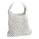 thumbnail image 5 of Minnieouse Bolso de cubo tejido para mujer, bolsos de diseño hueco de malla con organizador inferior de cuero, bolso Universal, Picnic al aire Blanco 2Conjunto, 5 of 6