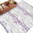 thumbnail image 3 of 6x9 Area Rugs, Purple Grey Branch Non-Skid Rubber Backing Large Rectangle Rugs - Living Room Bedroom Home Office, Spring Summer Pastoral Botanical Indoor Floor Mat Carpets Washable Rug, 3 of 9
