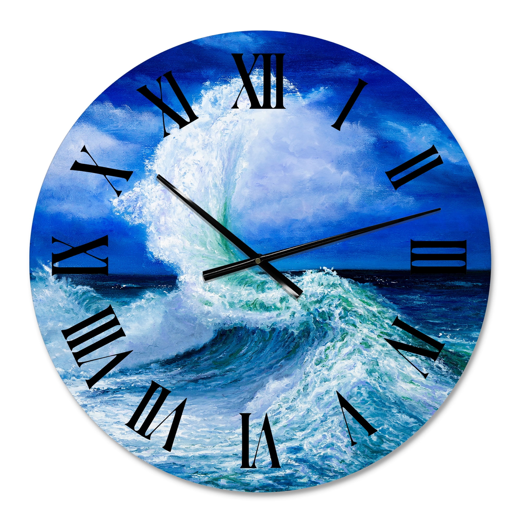 Designart 1 in Quartz Coastal Wall Clock