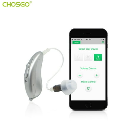 CHOSGO V03B OTC Hearing Aids for Ear Bluetooth with Mobile App Control, Ric Hearing Amplifier for Senior with Severe Hearing Loss(Left)