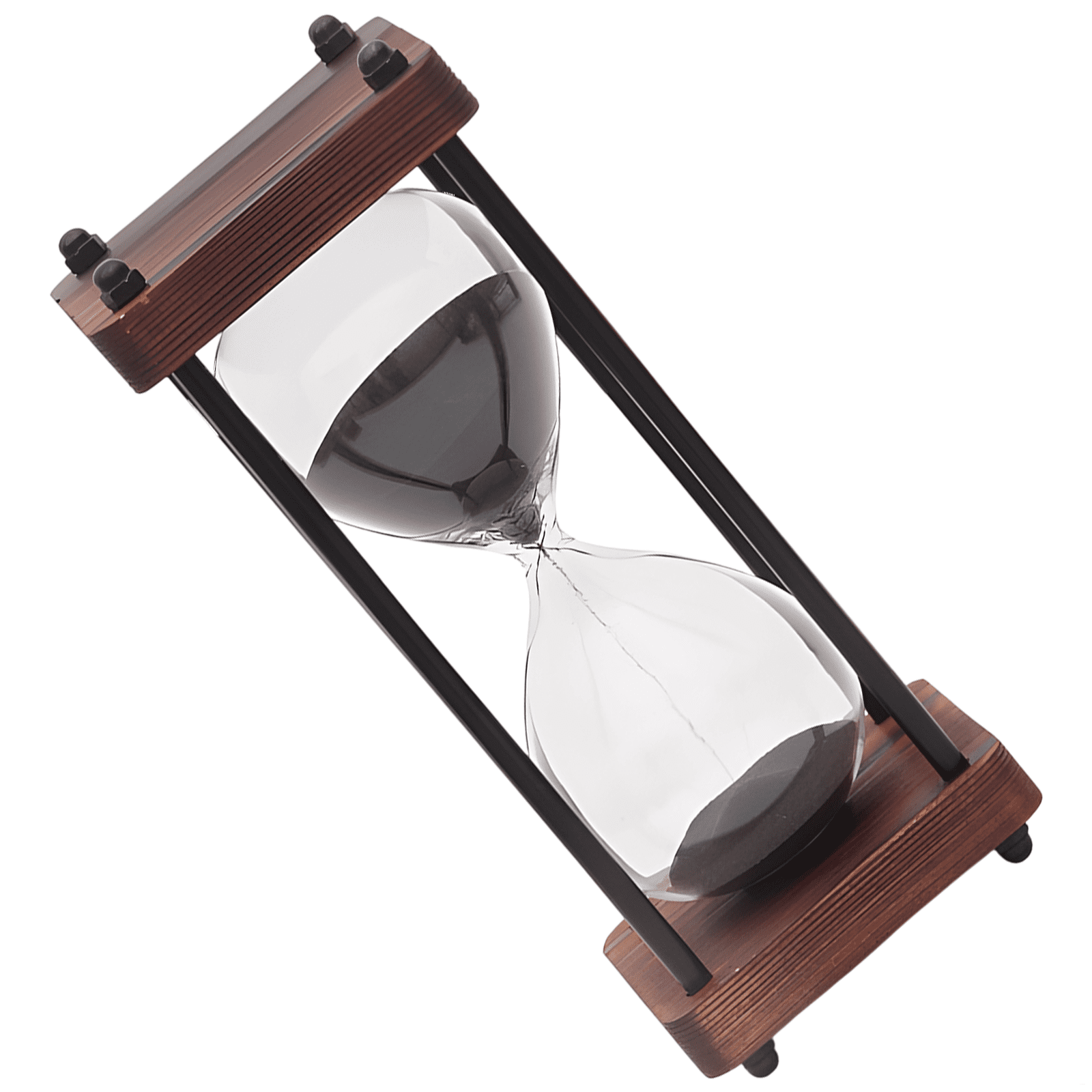 30 Minute Hourglass Timer Large Decorative Wooden Sandglass Black Sand Timepiece Elegant Hourglass Ornament for Home Wedding Present