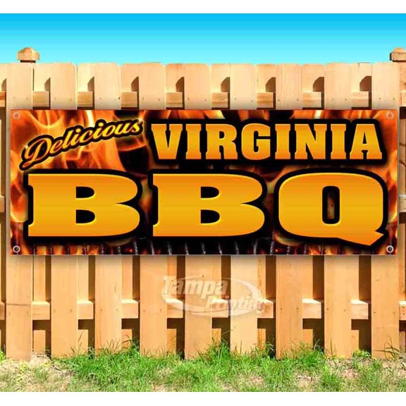 Virginia BBQ 13 oz Vinyl Banner With Metal Grommets