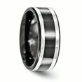 thumbnail image 4 of Edward Mirell Titanium Black Ti & Sterling Silver Inlay 9mm Band Size 8.5, 4 of 4