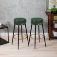 thumbnail image 6 of Duhome Elegant Lifestyle Modern Round Velvet Bronzing Upholstered Bar Stools Set of 2, Dark Green, 6 of 7