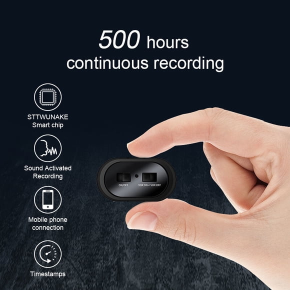500 hours recording Mini voice activated recorder hidden spy listening device