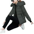 thumbnail image 4 of Inleife Womens Parkas Women's Winter Tops Jacket With Hood Waist And To Overcome Outer Long Sleeve Coats, 4 of 6