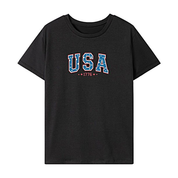 Camiseta de mujer de verano cómoda camiseta de cuello redondo para el trabajo, viajes y desplazamientos S