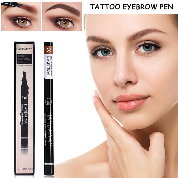 Lápiz para cejas con punta de horquilla lápiz líquido para cejas resistente a las manchas resistente al agua para mujeres