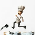 thumbnail image 1 of Chef Cook Running Wall Decal Sticker, Wallmonkeys Peel & Stick Vinyl Graphic (48 in H x 30 in W), 1 of 4