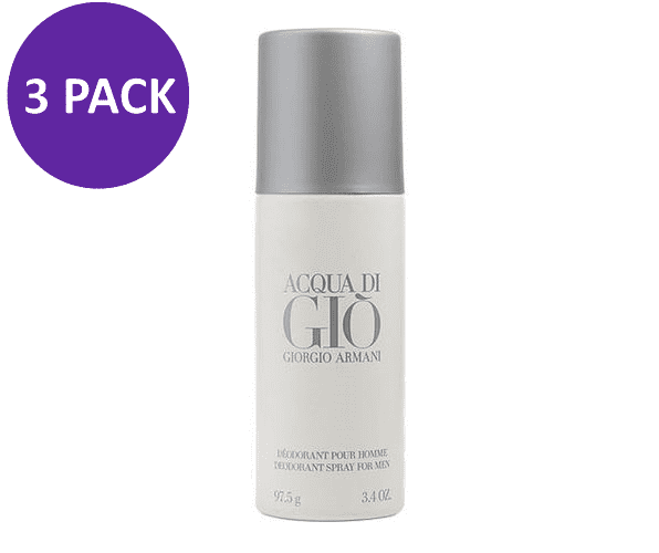 ACQUA DI GIO DEODORANT SPRAY 3.4 OZ By Armani (3 PACK)