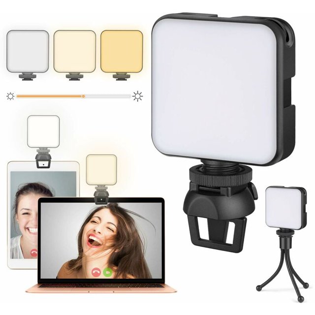 Lumière Vidéo Conférence, Éclairage Caméra, Lamp LED Video Rechargeable avec Clip, Lumière Ordinateur Portable pour Photo, Selfie, Zoom Meetings, Télétravai, Webcam, Maquillage Kuyhfg Bienvenido a Kuyhfg