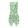 thumbnail image 6 of HELLHERO Leaf Floral Print Ladies Irregular Hem Casual Dress, Side Pockets Sleeveless Sundress with Round Neck Pleated for Holiday, 6 of 8